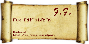 Fux Fábián névjegykártya